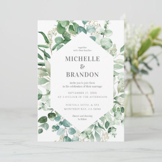 wedding eucalyptus watercolor (Staand voorkant)