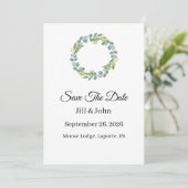Wedding Eucalyptus Wreath Vertical  Save the Date  (Staand voorkant)