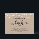 Wedding Eve Bash, Rustic Kraft repesal Dinner Kaart<br><div class="desc">De bruiloft Eve Bash,  de rustige trouwrepetitie uitnodigkaart voor het diner. Een huwelijksrepetitie met de toekomstige Bride en de toekomstige Groom,  voor hun grote dag? Nodig de gasten uit met deze Rustic Wedding Rehearsal Dinner Invitation Card. Voeg uw repetitieve diner details toe in het overeenkomende lettertype/lettertype.</div>