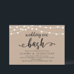 Wedding Eve Bash, Rustic Kraft repesal Dinner Kaart<br><div class="desc">De bruiloft Eve Bash,  de rustige trouwrepetitie uitnodigkaart voor het diner. Een huwelijksrepetitie met de toekomstige Bride en de toekomstige Groom,  voor hun grote dag? Nodig de gasten uit met deze Rustic Wedding Rehearsal Dinner Invitation Card. Voeg uw repetitieve diner details toe in het overeenkomende lettertype/lettertype.</div>