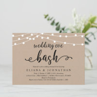 Wedding Eve Bash, Rustic Kraft repesal Dinner