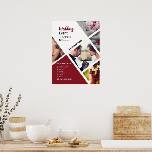 Wedding Event Planner Bewerkbaar Poster (Keuken)