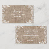 Wedding & Event Planner / Burlap & Lace Visitekaartje (Voorkant / Achterkant)