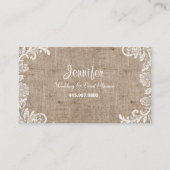 Wedding & Event Planner / Burlap & Lace Visitekaartje (Voorkant)