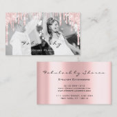 WeddinG Event Planner Glitter Drift Pink Foto Visitekaartje (Voorkant / Achterkant)