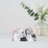 WeddinG Event Planner Glitter Drift Pink Foto Visitekaartje (Staand voorkant)