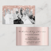 WeddinG Event Planner Glitter Drift Roos Foto Visitekaartje (Voorkant / Achterkant)