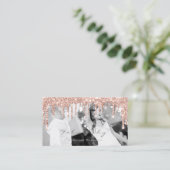 WeddinG Event Planner Glitter Drift Roos Foto Visitekaartje (Staand voorkant)