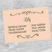 Wedding Event Planner Visitekaartje