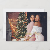 Wedding Exclusive Whimsical Golden Script 2 Photos Feestdagenkaart (Voorkant)