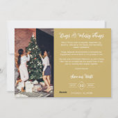 Wedding Exclusive Whimsical Golden Script 2 Photos Feestdagenkaart (Achterkant)