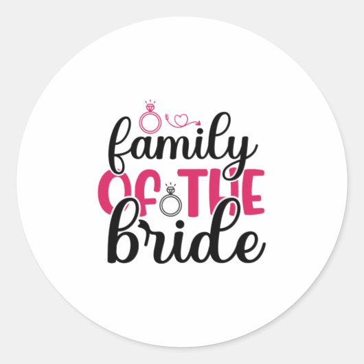 Wedding Family Of The Bride Ronde Sticker (Voorkant)