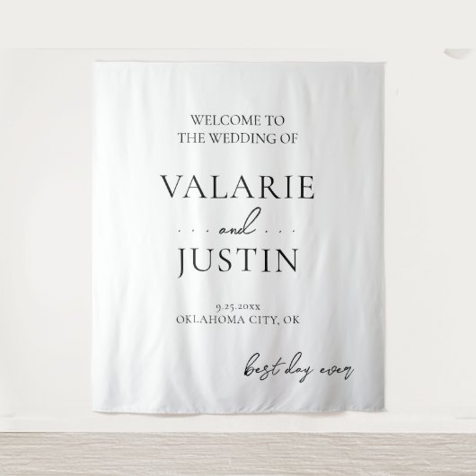 Wedding Fancy Font Script Citaat Wandkleed (Voorkant)