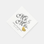 Wedding Faux Gold Foil Heart Elegante meneer en me Servetten (Hoek)