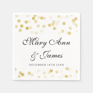 Wedding Faux Gold Folie Glitter Lights Servetten
