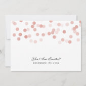 Wedding Faux Roos Gold Folie Glitter Lights Kaart (Achterkant)