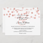 Wedding Faux Roos Gold Folie Glitter Lights Kaart (Voorkant / Achterkant)