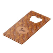 Wedding Faux Tooled Leather Look Creditkaart Flessenopener (Voorkant Gekanteld)