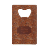 Wedding Faux Tooled Leather Look Creditkaart Flessenopener (Achterkant)