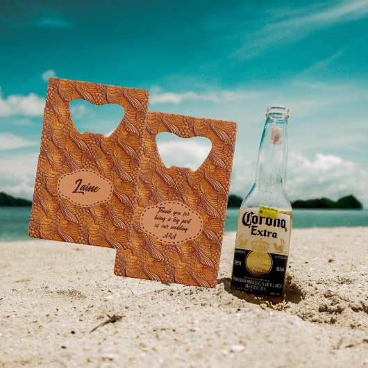 Wedding Faux Tooled Leather Look Creditkaart Flessenopener