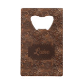 Wedding Faux Tooled Leather Look Creditkaart Flessenopener (Voorkant)