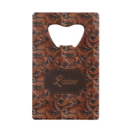 Wedding Faux Tooled Leather Look Creditkaart Flessenopener