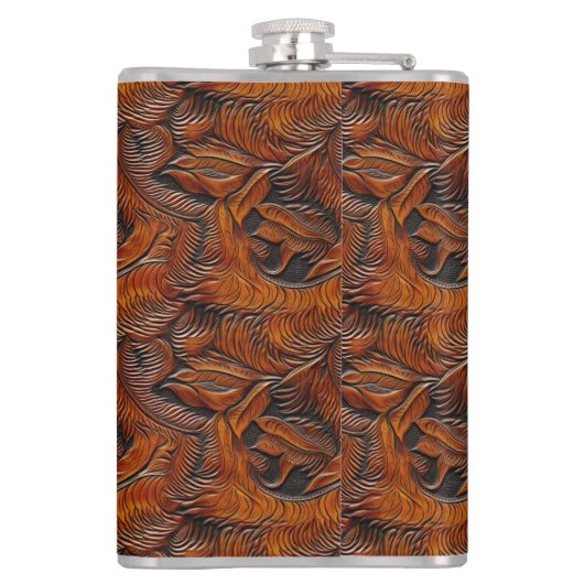 Wedding Faux Tooled Leather Look Heupfles (Achterkant)