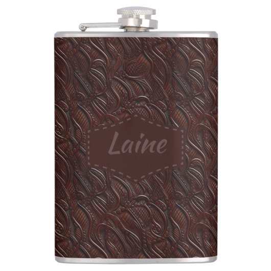 Wedding Faux Tooled Leather Look Heupfles (Voorkant)