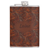 Wedding Faux Tooled Leather Look Heupfles (Voorkant)