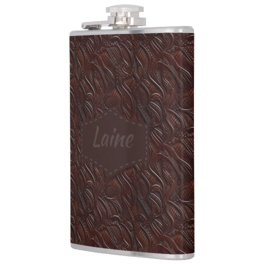 Wedding Faux Tooled Leather Look Heupfles (Links)