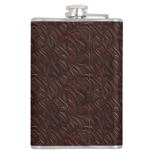 Wedding Faux Tooled Leather Look Heupfles (Achterkant)