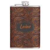 Wedding Faux Tooled Leather Look Heupfles (Voorkant)