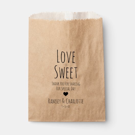 Wedding Favor Bag | Love is Sweet Bedankzakje (Voorkant)