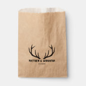 Wedding Favor Bag | Rustic Deer Antler Bedankzakje (Voorkant)
