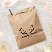Wedding Favor Bag | Rustic Deer Antler Bedankzakje (Geknipt)