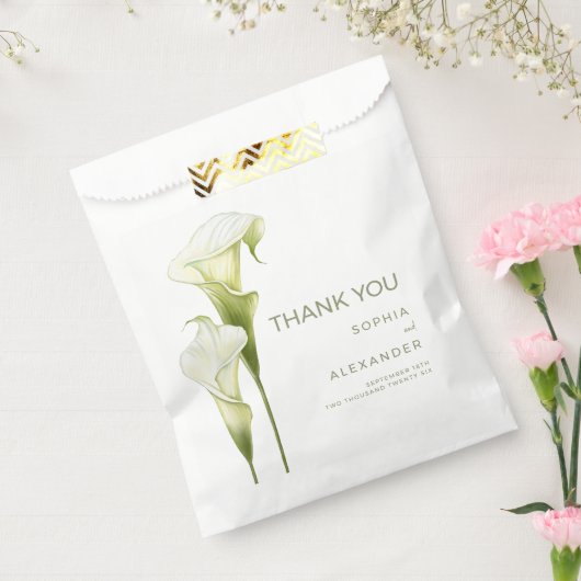Wedding Favor Bags "Delicate Calla Lilies" Bedankzakje (Gezegeld)