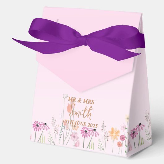 wedding favor boxes wildflowers bedankdoosjes (Voorkant)