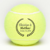 Wedding Favor Elegant Wreath Black Silver Tennisballen (Achterkant)