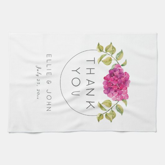 Wedding Favor Hot Pink Hydrangea Theedoek (Horizontaal)