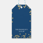 Wedding Favor Labels, Sip Sip Hooray Navy & Gold Cadeaulabel (Achterkant)