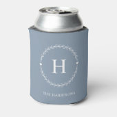 Wedding Favor Monogrammed Dusty Blue Blikjeskoeler (Blikje Achterkant)