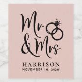 Wedding Favor Mr. Blush Wijn Etiket (Enkel label)