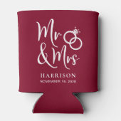 Wedding Favor Mr en Mrs Burgundy Blikjeskoeler (Achterkant)
