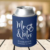 Wedding Favor Mr. en Mrs Navy Blue Blikjeskoeler
