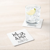 Wedding Favor Mr. Mrs. Kartonnen Onderzetters (Insitu)