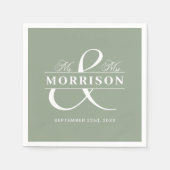 Wedding Favor Mrs Sage Green Servet (Voorkant)