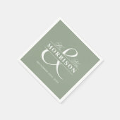 Wedding Favor Mrs Sage Green Servet (Hoek)