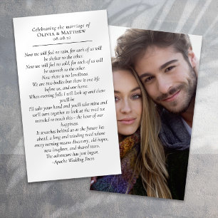 Wedding Favor Photo Prayer Kaart