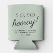 Wedding Favor Sip Sip Hooray Sage Green Blikjeskoeler (Achterkant)