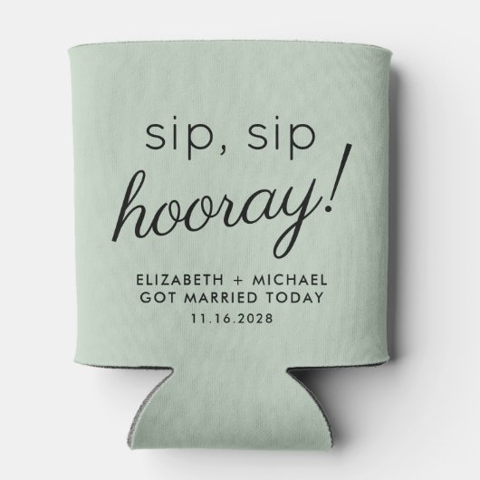 Wedding Favor Sip Sip Hooray Sage Green Blikjeskoeler (Achterkant)